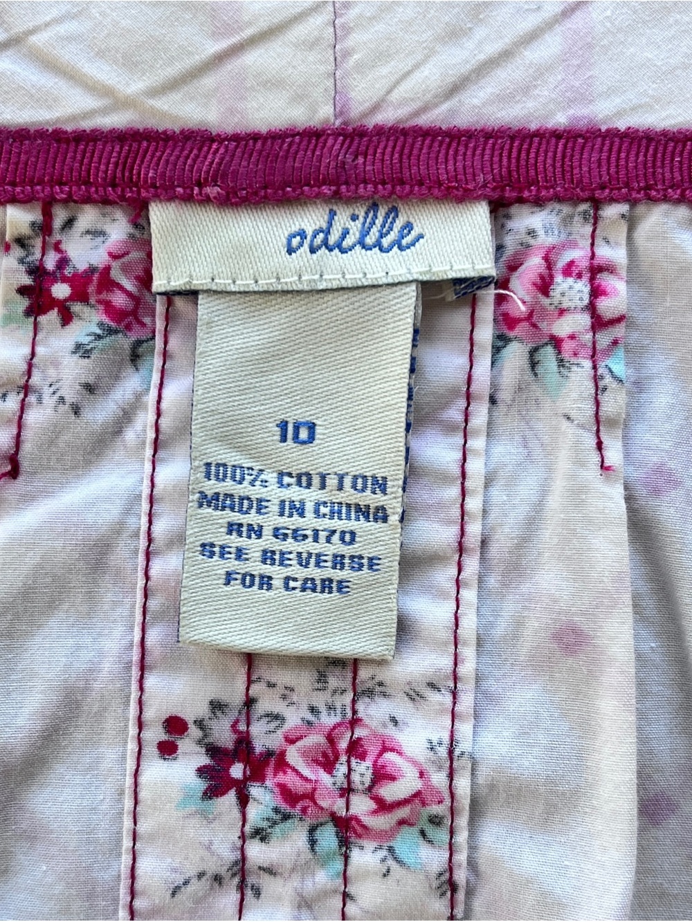 Odille Anthropologie White Short Sleeve Floral Cotton Whimsy Women’s Top Size 10 - Picture 7 of 8